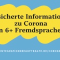 Informationen zum Coronavirus in mehreren Fremdsprachen