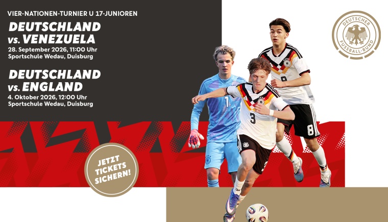 Deutsche U 17-Junioren treffen in der Sportschule Wedau auf Venezuela und England