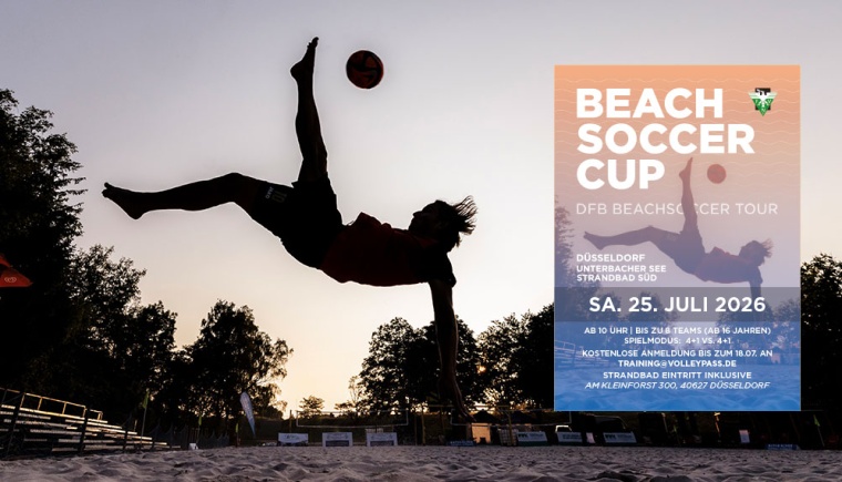 DFB-Beachsoccer-Tour 2026: Qualifikationsturnier am Samstag, 25. Juli, in Düsseldorf am Unterbacher See