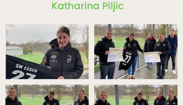 Scheckübergabe aus dem DFB-Bonussystem für Katharina Piljic
