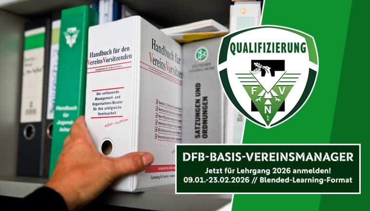 Jetzt für DFB-Basis-Vereinsmanager-Lehrgang im Januar und Februar 2026 anmelden