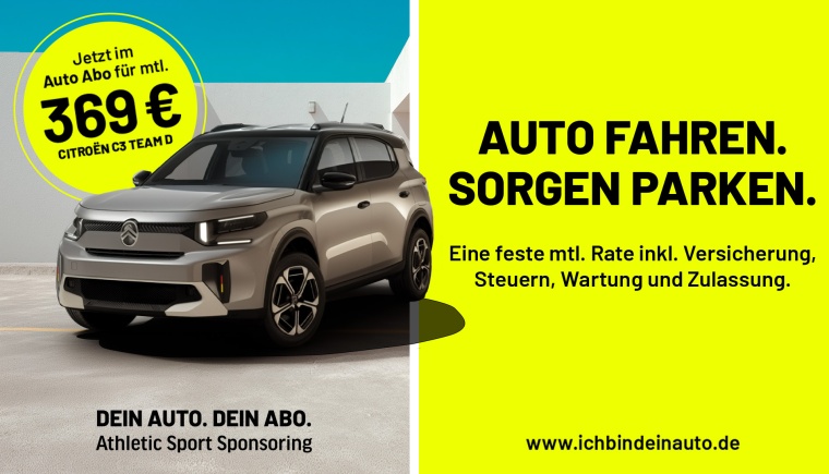 Athletic Sport Sponsoring - Auto fahren. Sorgen parken. 
