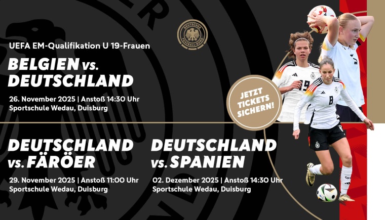 Deutsche U 19-Frauen-Nationalmannschaft trifft in der Sportschule Wedau auf Spanien, Belgien und die Färöer