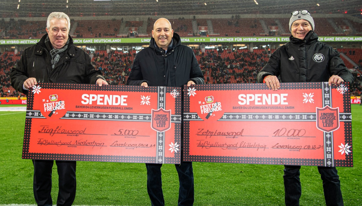 Bayer 04-Ehrenamtspreis: FVN erhält 5.000 Euro-Scheck für seine Vereine