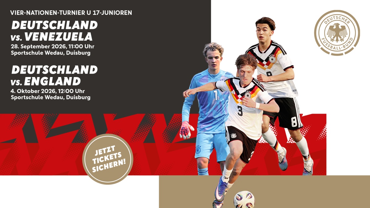 Deutsche U 17-Junioren treffen in der Sportschule Wedau auf Venezuela und England