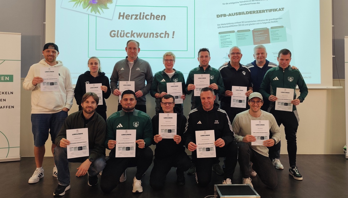FVN-Lehrstabs-Referenten und Verbandssportlehrer erhalten DFB-Ausbilderzertifikat
