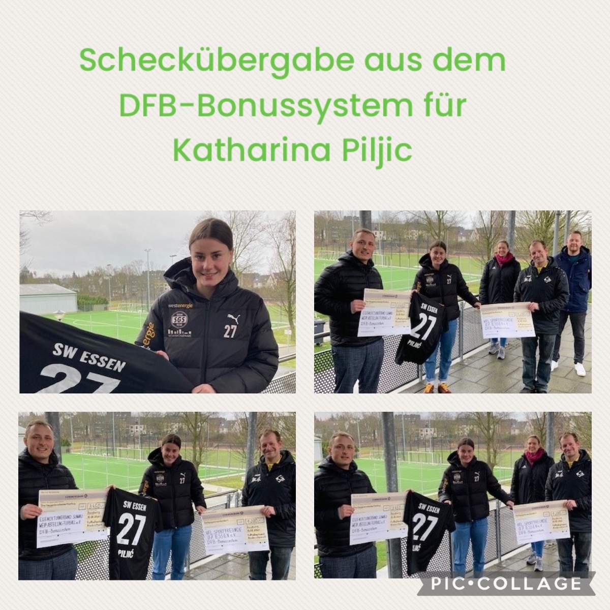 Scheckübergabe aus dem DFB-Bonussystem für Katharina Piljic