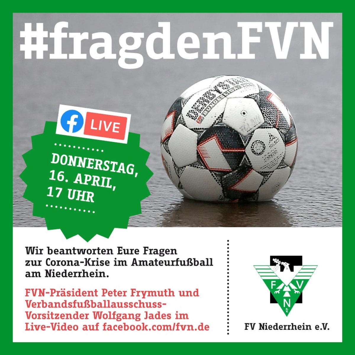 #fragdenFVN: Peter Frymuth und Wolfgang Jades antworten LIVE auf Facebook