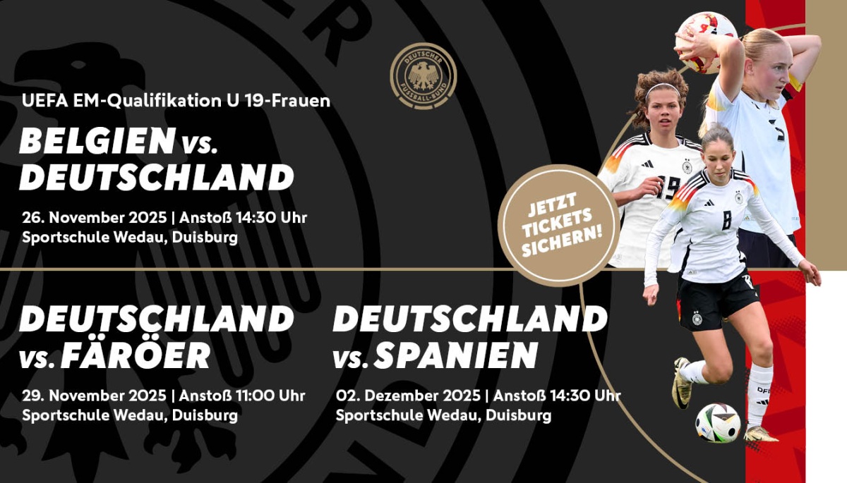Deutsche U 19-Frauen-Nationalmannschaft trifft in der Sportschule Wedau auf Spanien, Belgien und die Färöer Deutsche U 19-Frauen-Nationalmannschaft trifft in der Sportschule Wedau auf Spanien, Belgien und die Färöer