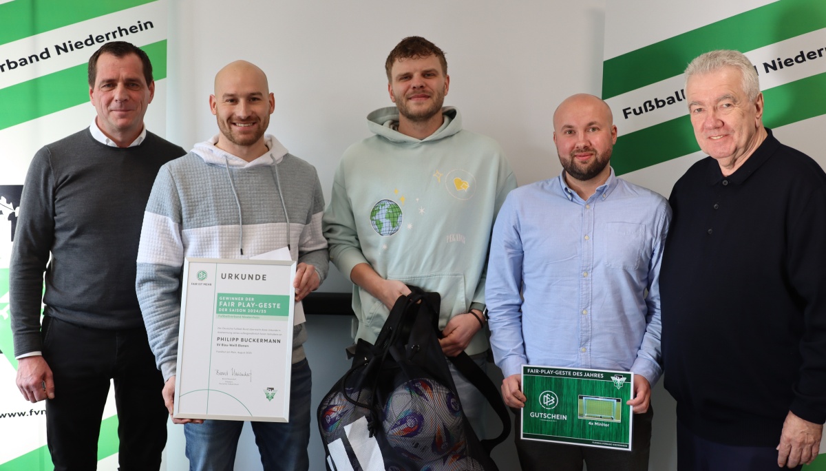 Elfmeter absichtlich verschossen, Fair Play-Preis erhalten: Philipp Buckermann in Duisburg ausgezeichnet