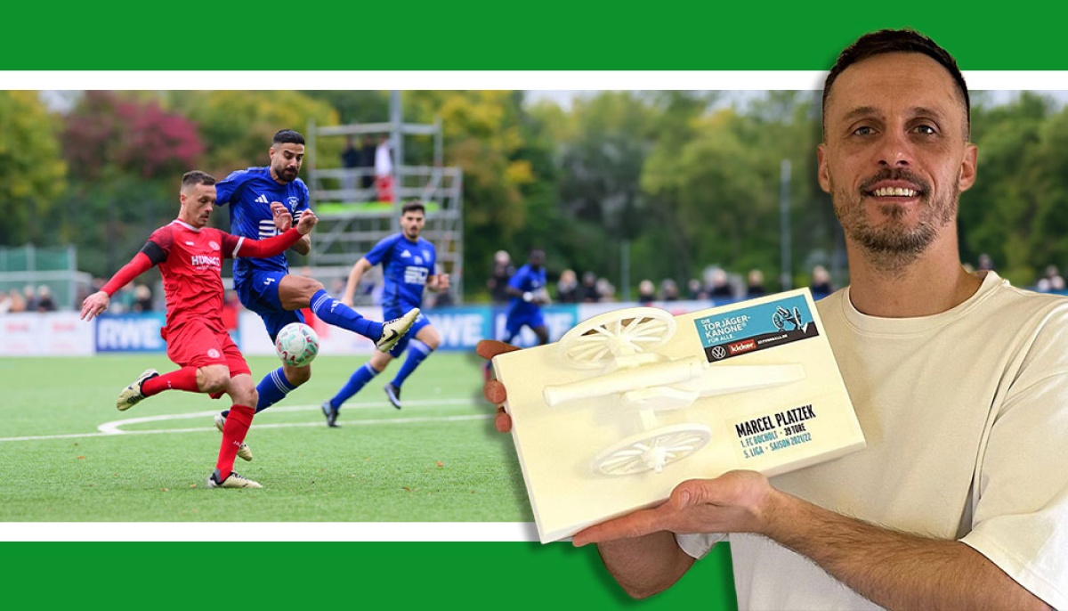 Nach Oberliga nun Bezirksliga: RWE-Torjäger Marcel Platzek peilt zweite Torjägerkanone für alle an Nach Oberliga nun Bezirksliga: RWE-Torjäger Marcel Platzek peilt zweite Torjägerkanone für alle an