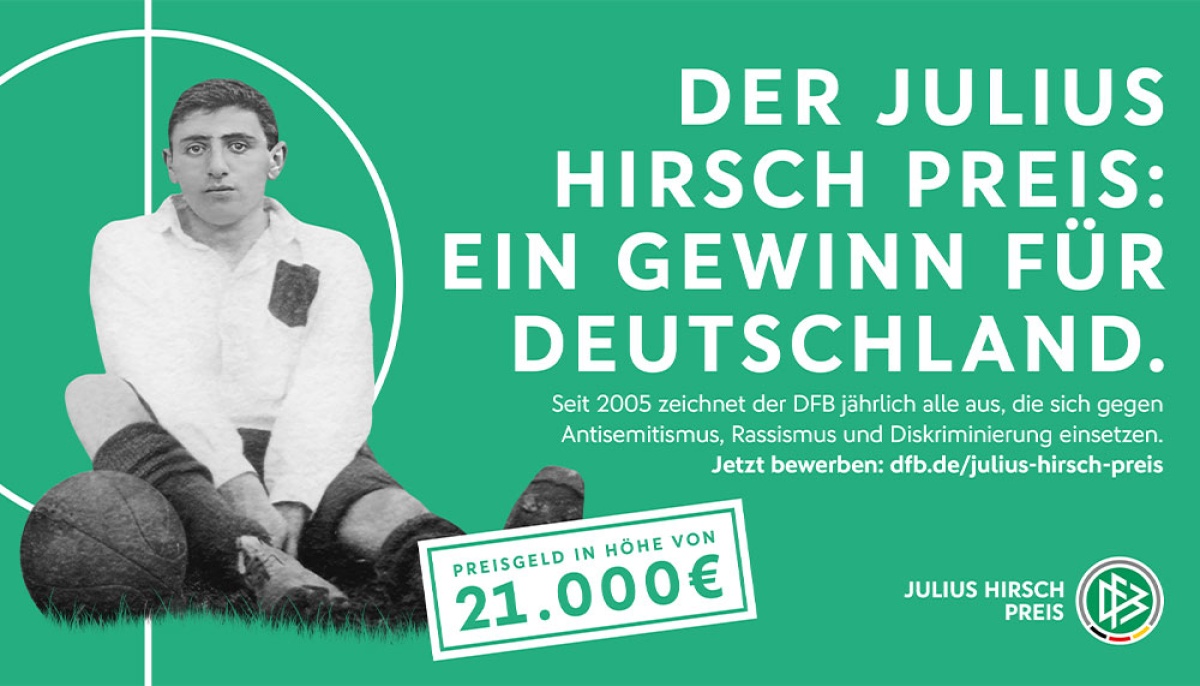 Für ein respektvolles Miteinander: Jetzt für den mit insgesamt 21.000 Euro dotierten Julius Hirsch Preis 2024 bewerben