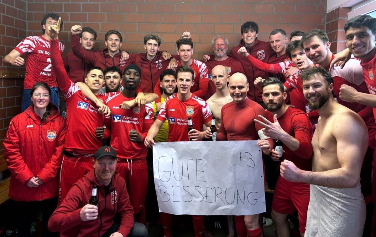 SV Sonsbeck schickt mit Dreier in der Oberliga Niederrhein beste Grüße ans Krankenbett