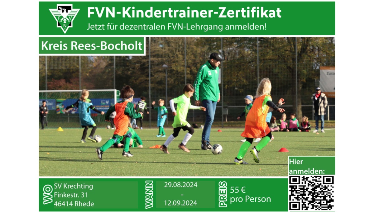 Lehrgang zum FVN-Kindertrainer-Zertifikat beim SV Krechting ab dem 27. August