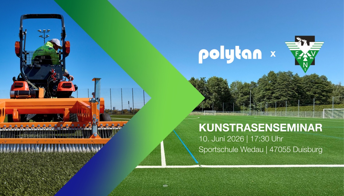 Wir sprechen über Kunstrasen: Polytan-Seminar am 10 Juni ab 17.30 Uhr in der Sportschule Wedau