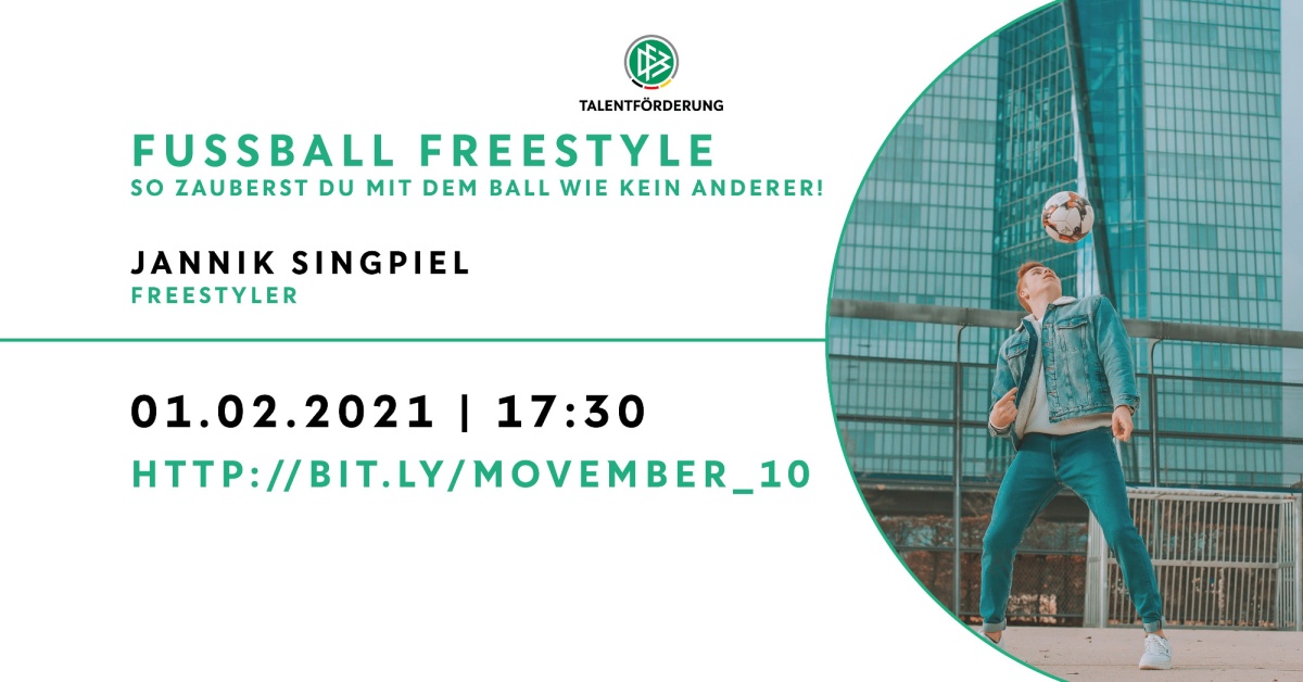 Digitales DFB-Live-Training für Kinder und Jugendliche: Freestyle mit Jannik Singpiel