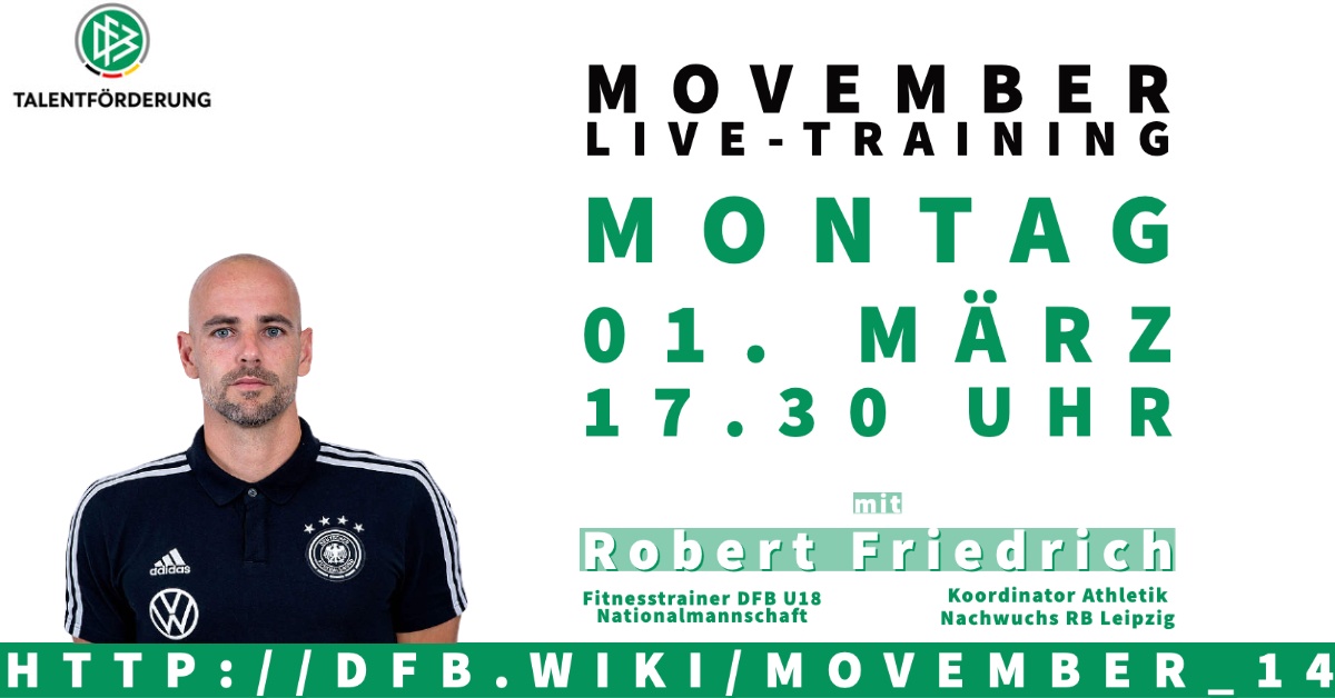 Digitales DFB-Live-Training für Kinder und Jugendliche mit U 18-Fitnesscoach Friedrich