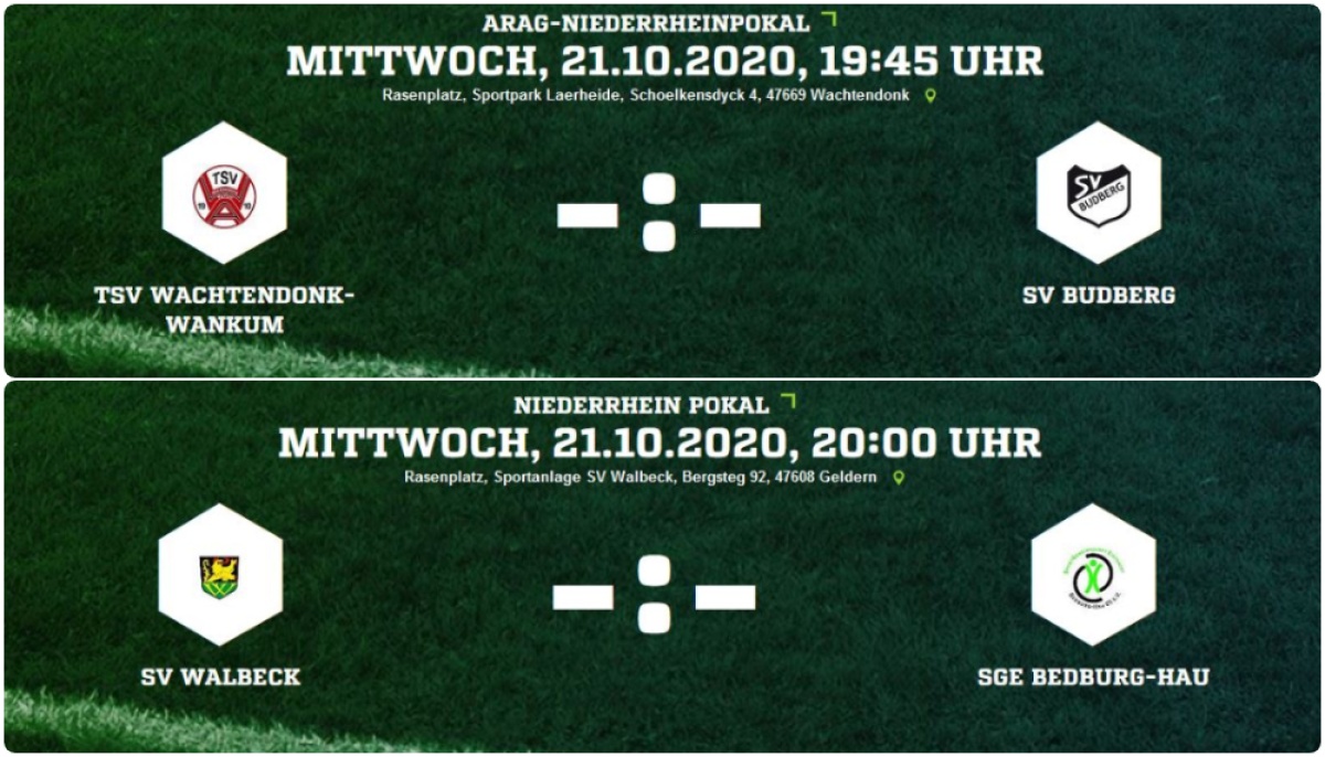 Los geht's: Der Niederrheinpokal 2020/2021 beginnt in Wachtendonk und Walbeck