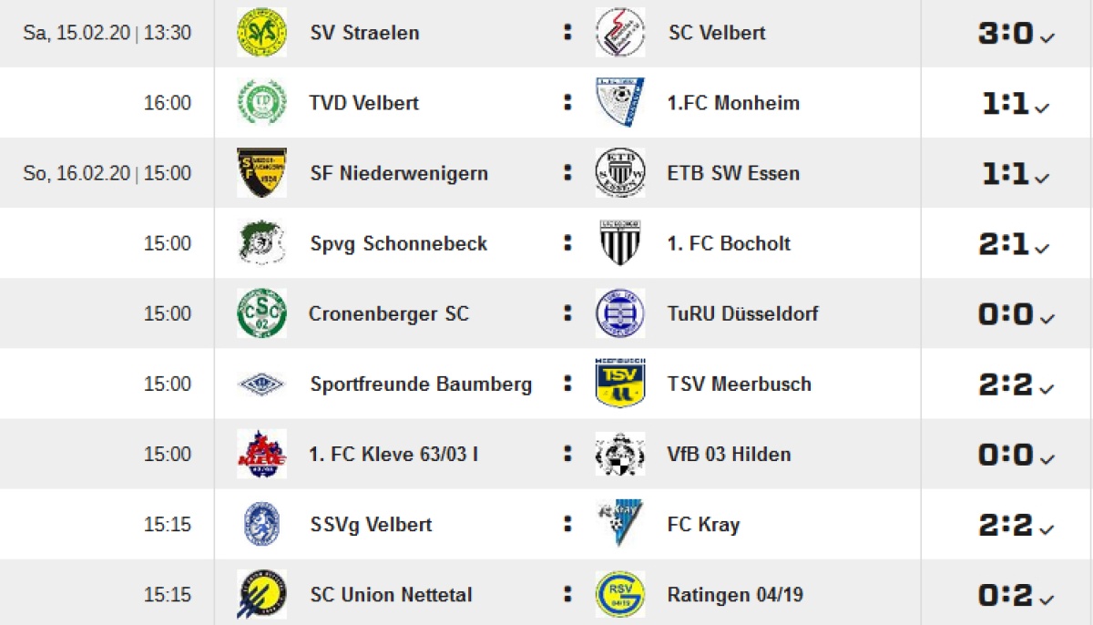 Oberliga kurios: Neun Begegnungen, aber nur drei Sieger