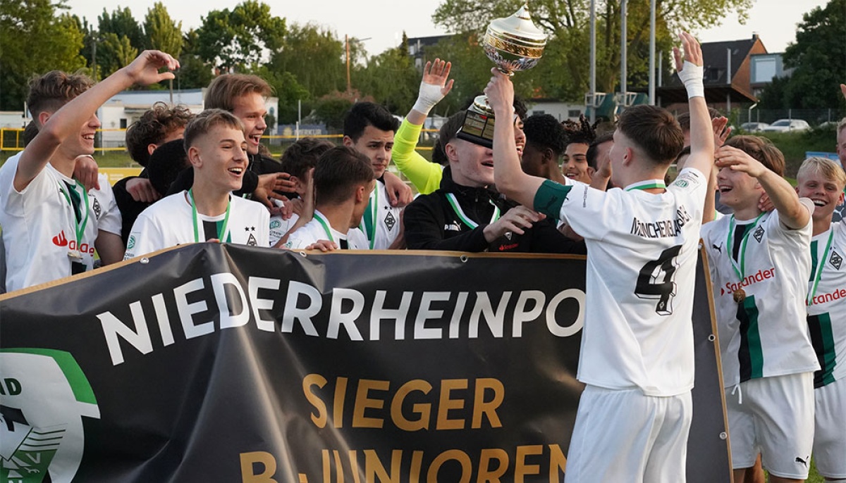 Auch B-Junioren von Borussia Mönchengladbach holen den Niederrheinpokal 2023