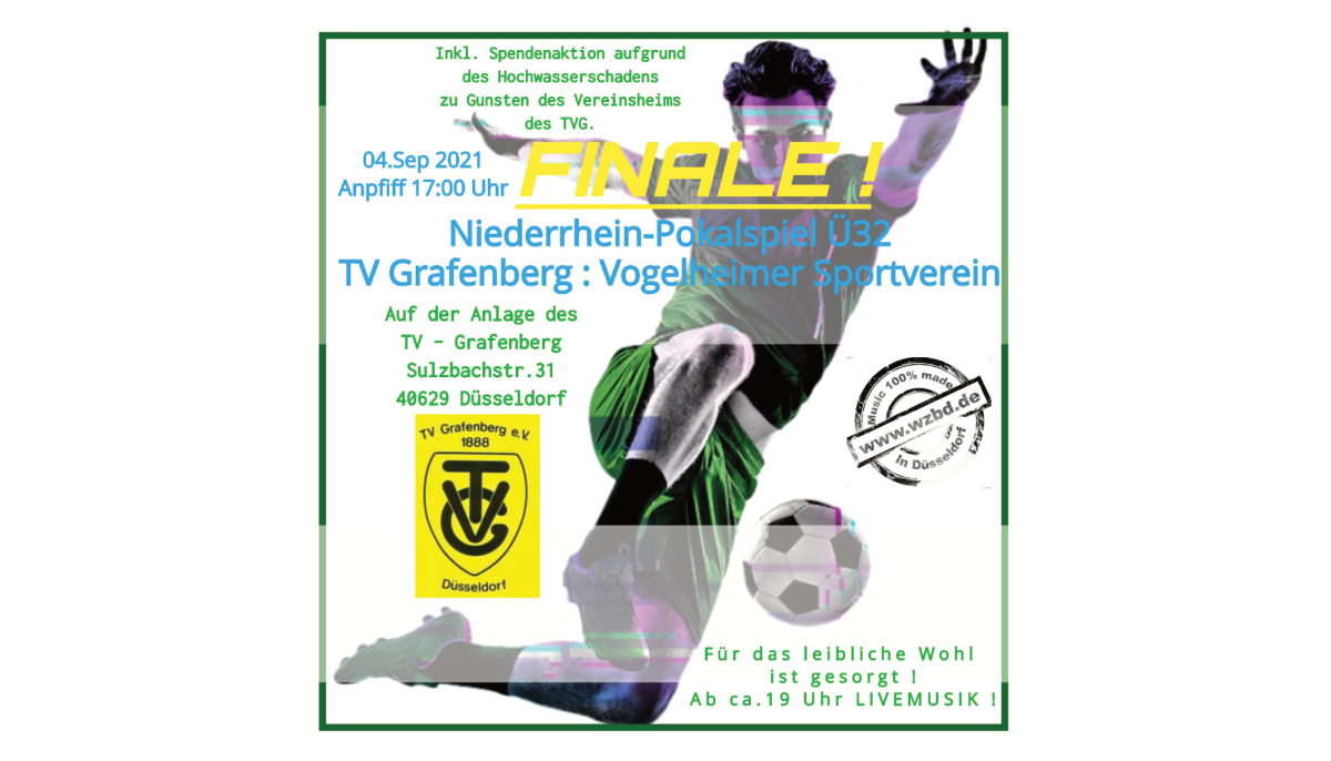 Grafenberg gegen Vogelheim: Finale im Ü 32-Niederrheinpokal am Samstag, 4. September