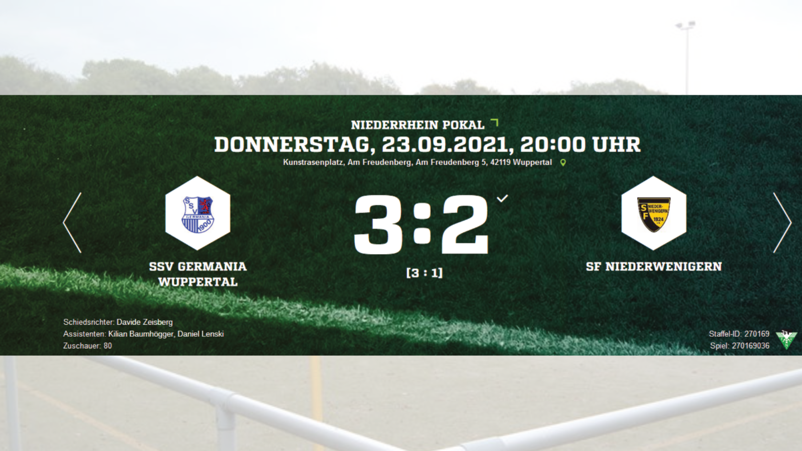 Bezirksligist SSV Germania Wuppertal gewinnt Pokal-Duell Klein gegen Groß