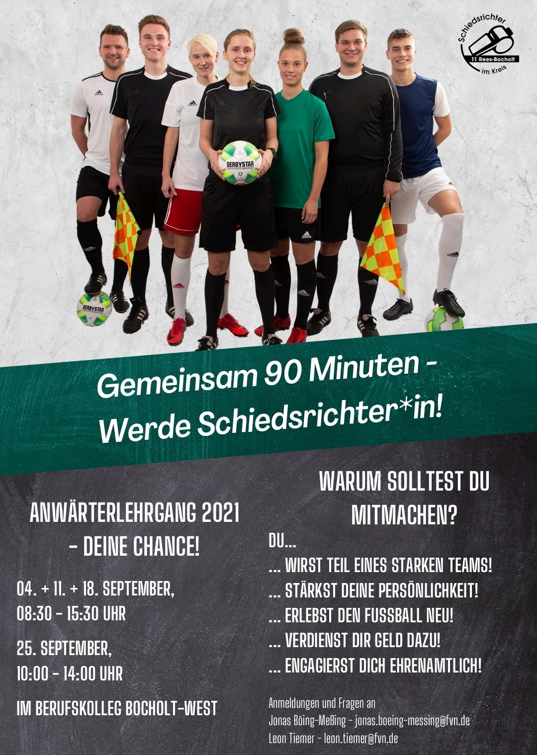 Ankündigung: Neulingslehrgang für Schiedsrichter*innen im September 2021