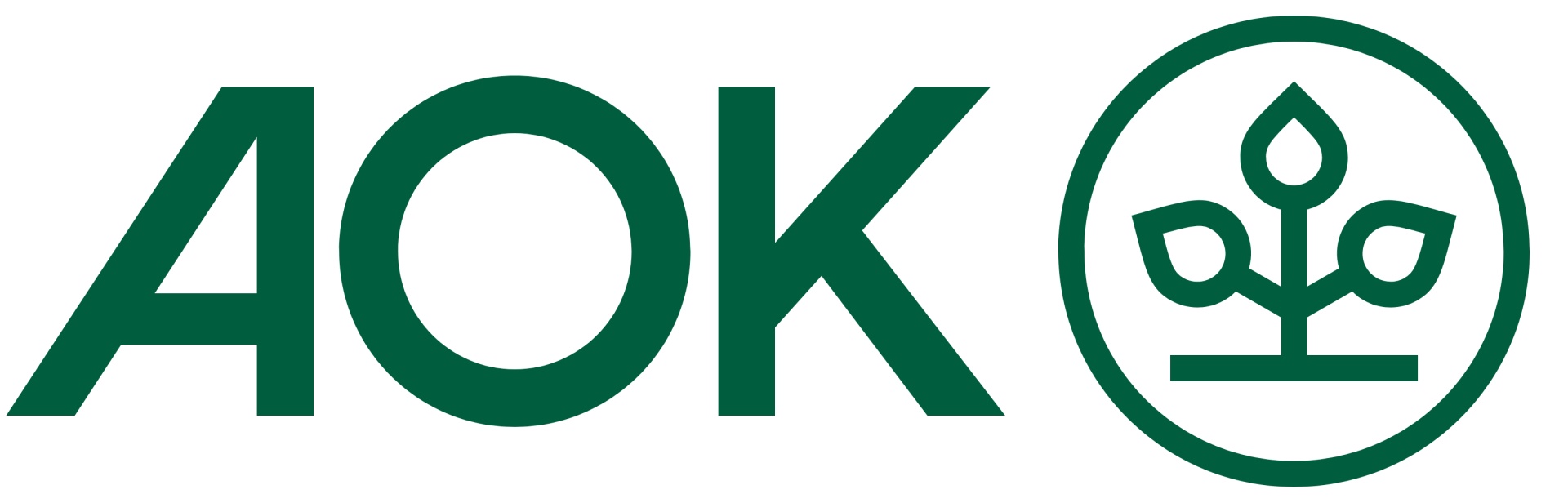 [{"clang_id":1,"value":"AOK Logo: Grüner Schriftzug \"AOK\" links, rechts davon ein grüner Kreis mit stilisierter Pflanze. Weißer Hintergrund."}]