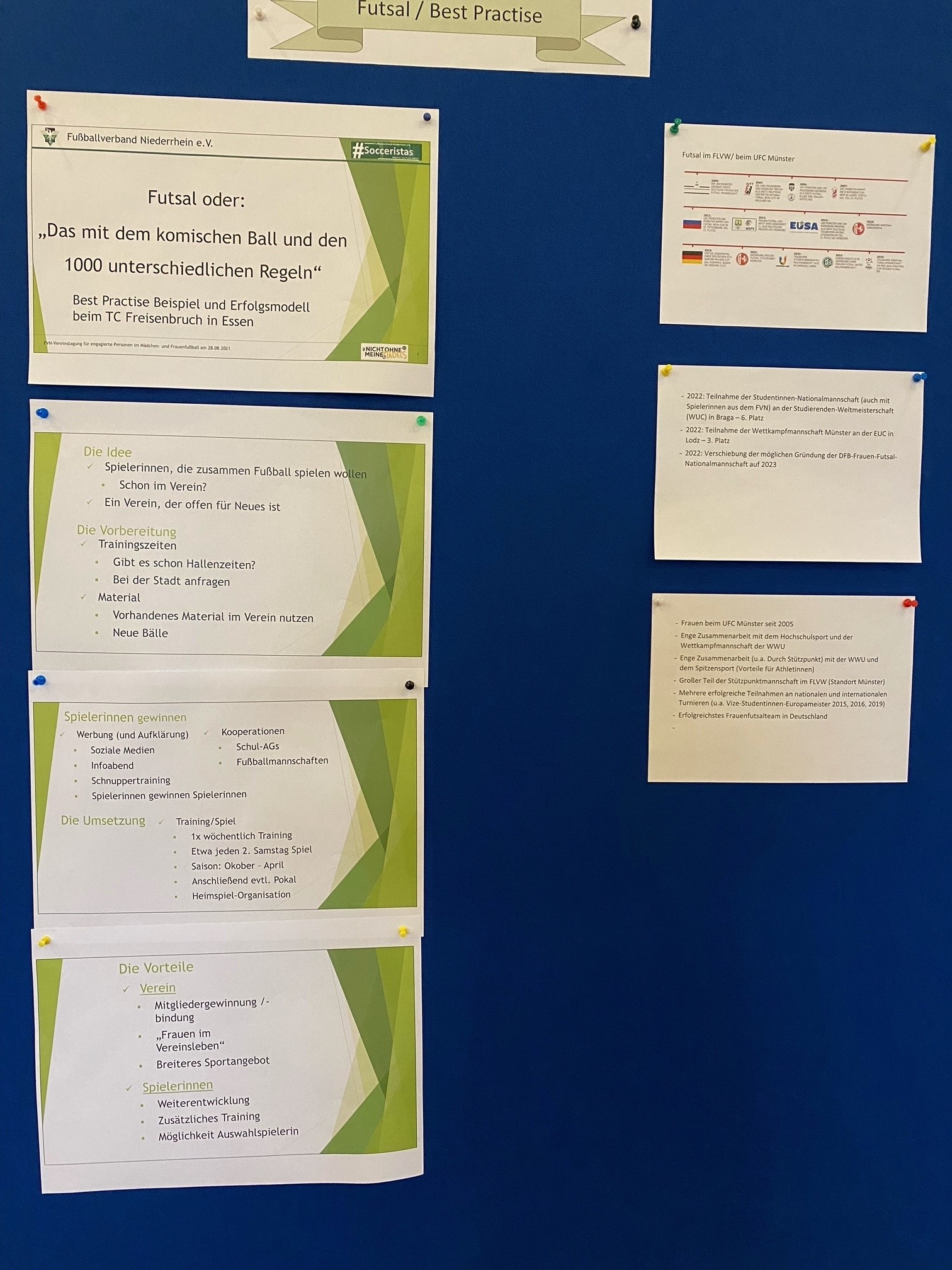 [{"clang_id":1,"value":"Präsentation \"Futsal / Best Practice\" des Fußballverbands Niederrhein. Thema: Futsal – Vorteile, Umsetzung, Spielergewinnung, benötigte Materialien und Erfolgsmodell TC Tresenbuch Essen."}]