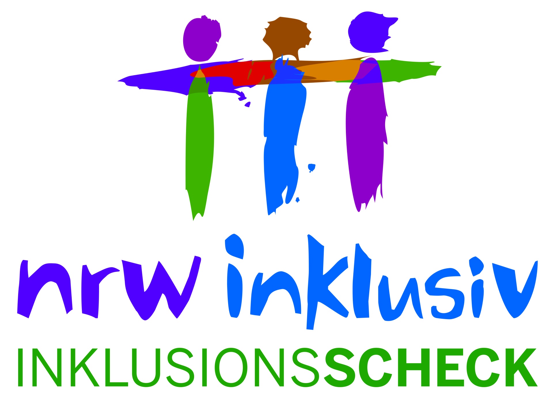 [{"clang_id":1,"value":"Inklusionslogo: Vier stilisierte Personen in verschiedenen Farben mit ausgebreiteten Armen. Darunter \"nrw inklusiv\" und \"INKLUSIONSSCHECK\" in blauer und grüner Schrift."}]