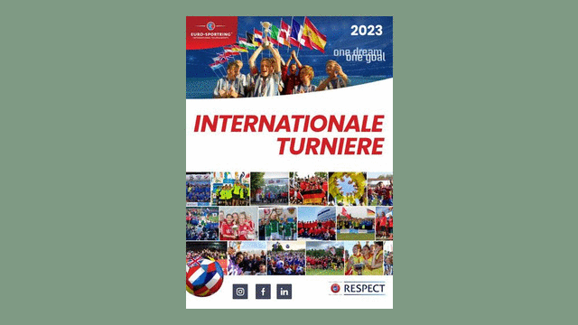 [{"clang_id":1,"value":"Werbeflyer für das internationale Turnier \"Internationale Turniere\" 2023. Zeigt Sportler, Teams und Szenen von verschiedenen Sportarten wie Fußball. Logos von Euro-Sportring, One Dream Goal und Respect sind zu sehen."}]