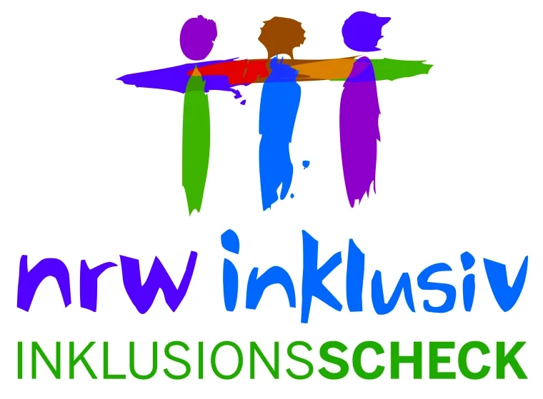 [{"clang_id":1,"value":"Logo \"nrw inklusiv INKLUSIONSSCHECK\": Vier stilisierte Figuren in unterschiedlichen Farben mit ausgebreiteten Armen. Darunter der Text in Blautönen und Grün."}]